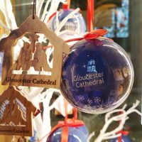 Carols on the hour and Christmas market at Gloucester Cathedral
