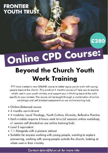 Frontier Youth Trust – Online CPD Course: Beyond the Church Youth Work Training