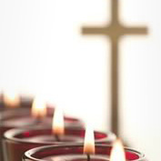 Prayer candles, cross