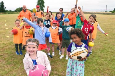 Group of children at a Sportily Holiday camp day 2022