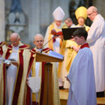 Senior clergy respond with the renewal of vows, led by a chorister